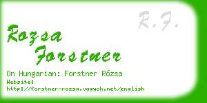 rozsa forstner business card